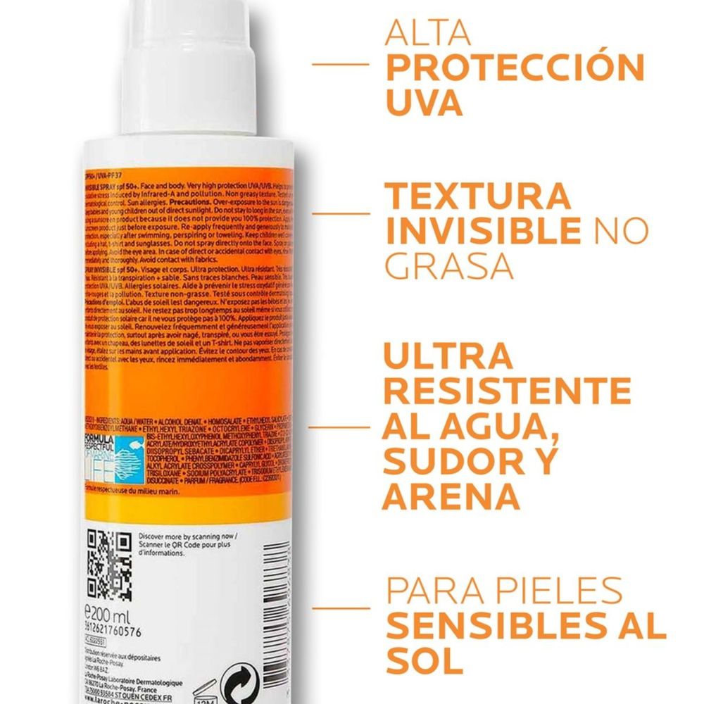 la roche posay anthelios spray invisible 200ml - 2